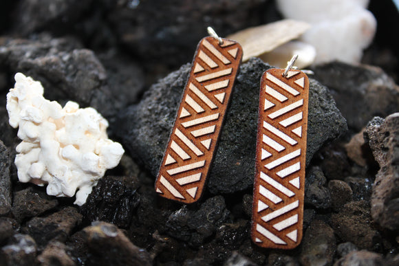 Lauhala Nui Engraved Earrings